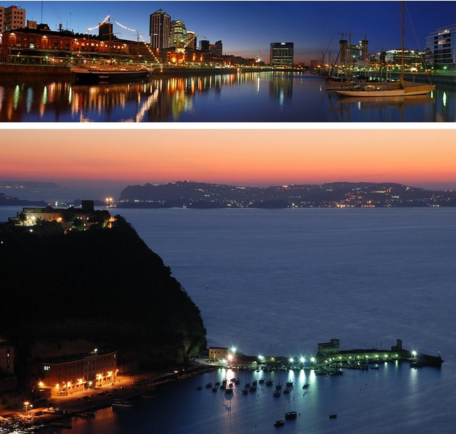 Puerto Madero et baie de Naples au crépuscule