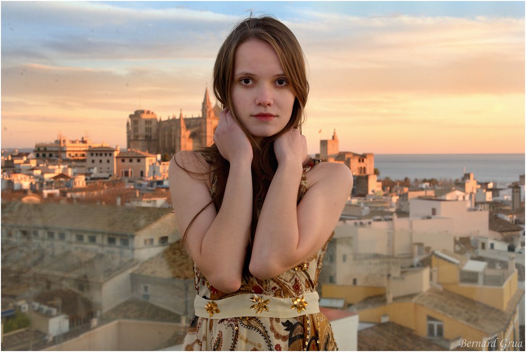 Olesia sur un toit de Palma de Majorque, Espagne
