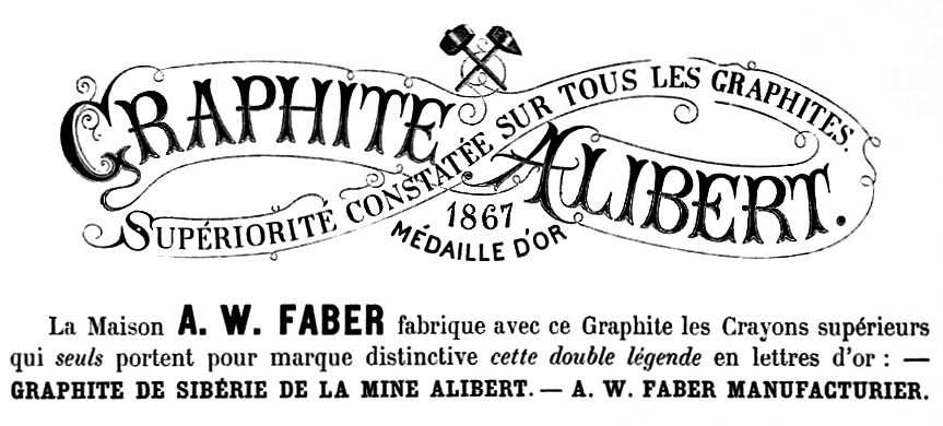 Médaille d'or pour le graphite, Exposition universelle de Paris, 1867.