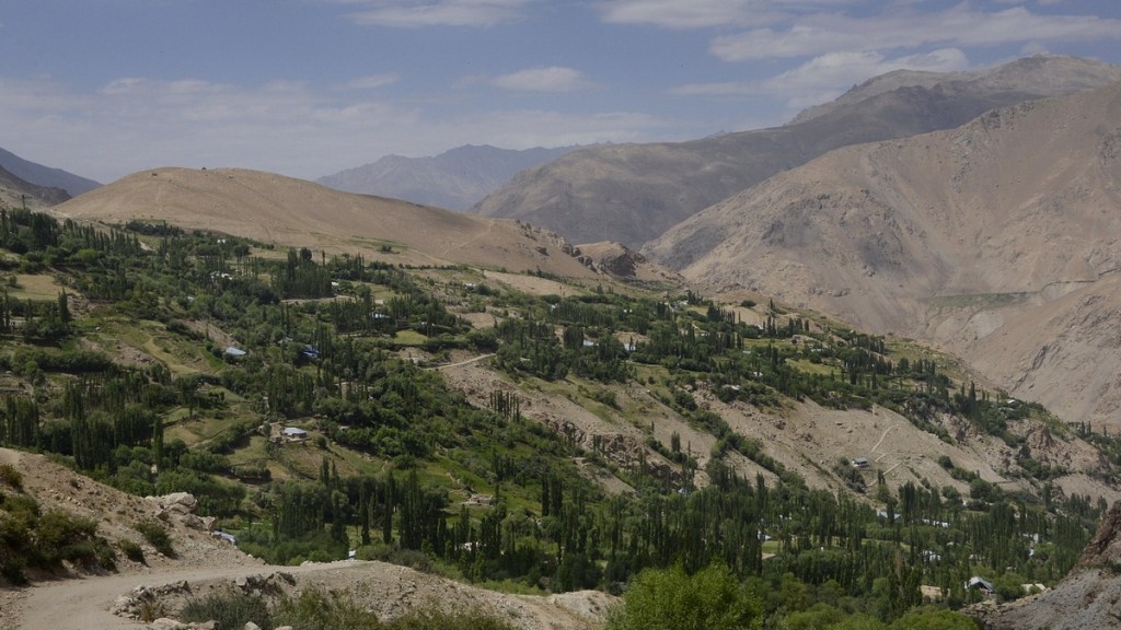 Tusion, village du Pamir tadjik à proximité de Khorog